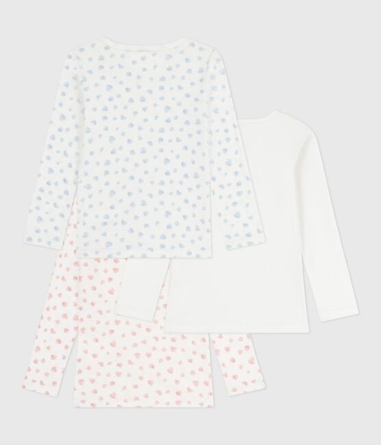 Pack of children's long-sleeved heart-print cotton T-shirts variante 1