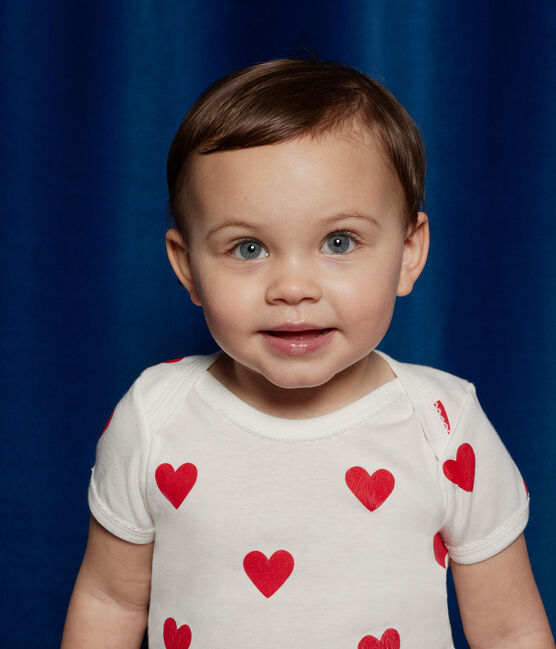 Babies' Heart Patterned Short-Sleeved Cotton Bodysuits - 3-Pack variante 1