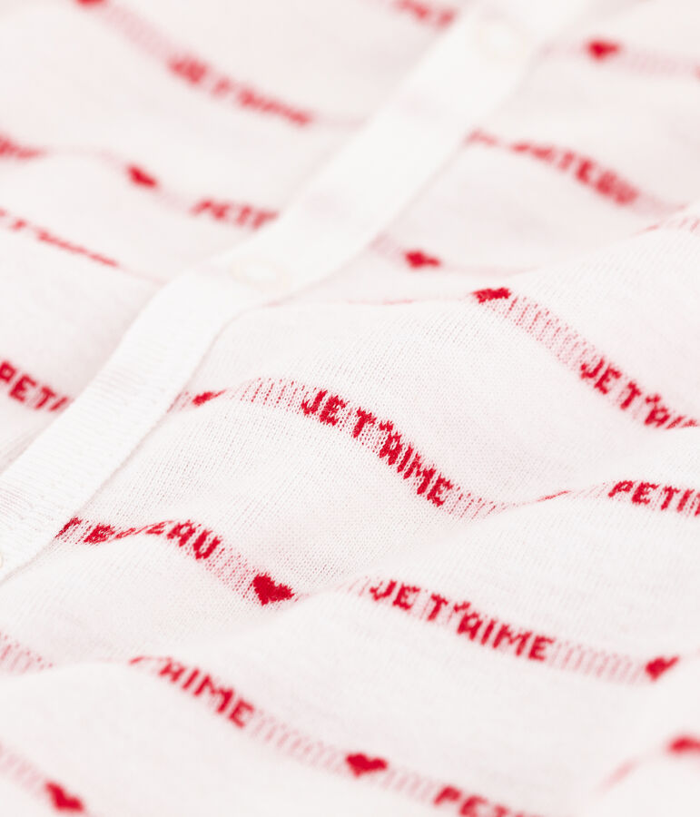 Ribbed Shortie with Petit Bateau je t'aime Slogan white/red