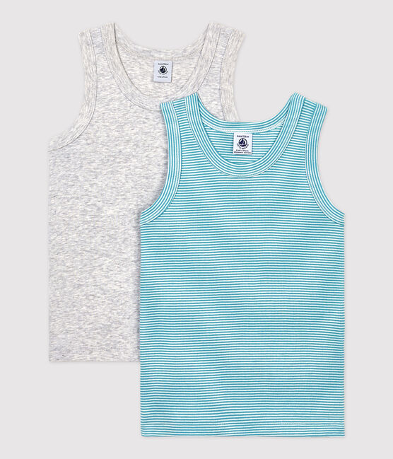 Boys' Organic Cotton Vests - 2-Pack A02GN00040