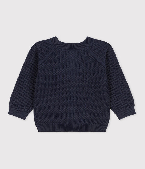 Babies' Cotton Knit Cardigan SMOKING blue