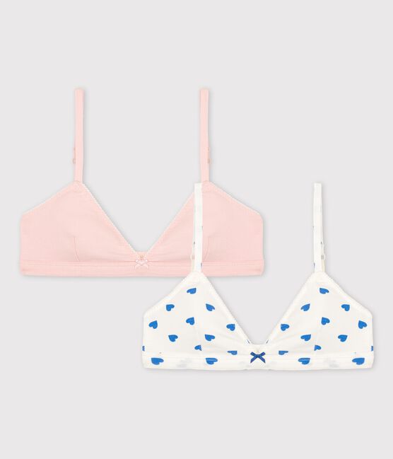 Girls' Heart Themed Cotton and Elastane Bras - 2-Pack variante 1