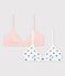 Girls' Heart Themed Cotton and Elastane Bras - 2-Pack variante 1