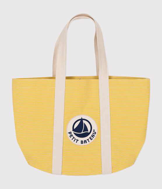 Plain cotton beach bag NECTAR yellow/AVALANCHE