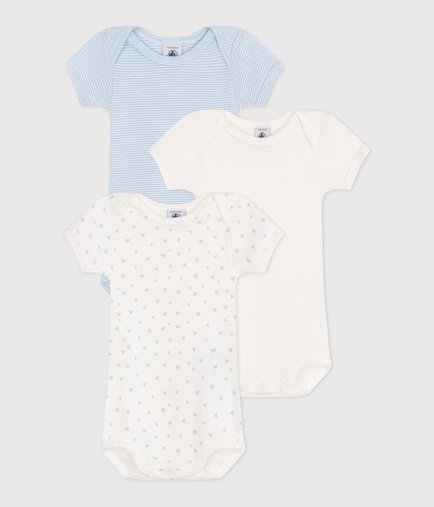 Babies' short-sleeved printed cotton bodies - 3-Pack multicolor