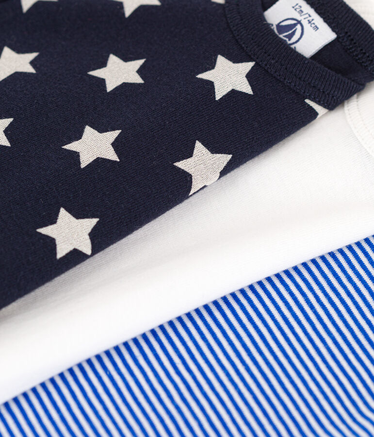 Starry Long-Sleeved Cotton Bodysuits - 3-Pack multicolor