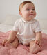 Baby cotton romper with embroidered collar
