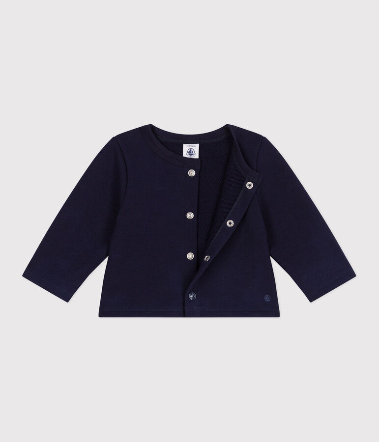 Babies' plain cotton cardigan SOIR blue
