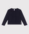 Children's plain cotton cardigan SMOKING blue