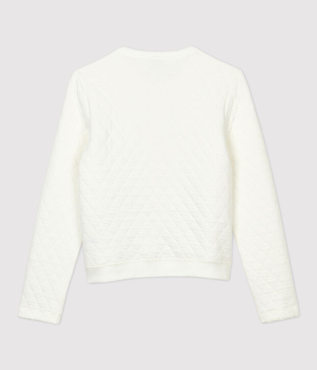 Women's Quilted Tube Knit Cardigan white