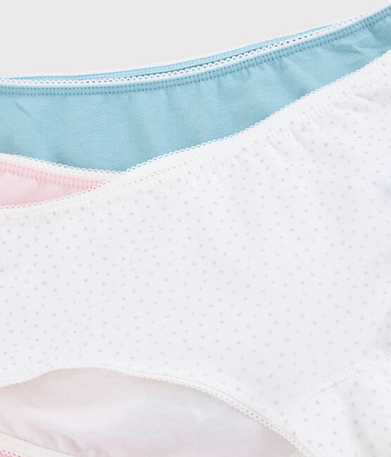 Girls' Silver Spotty Organic Cotton and Elastane Hipsters - 3-Pack variante 1