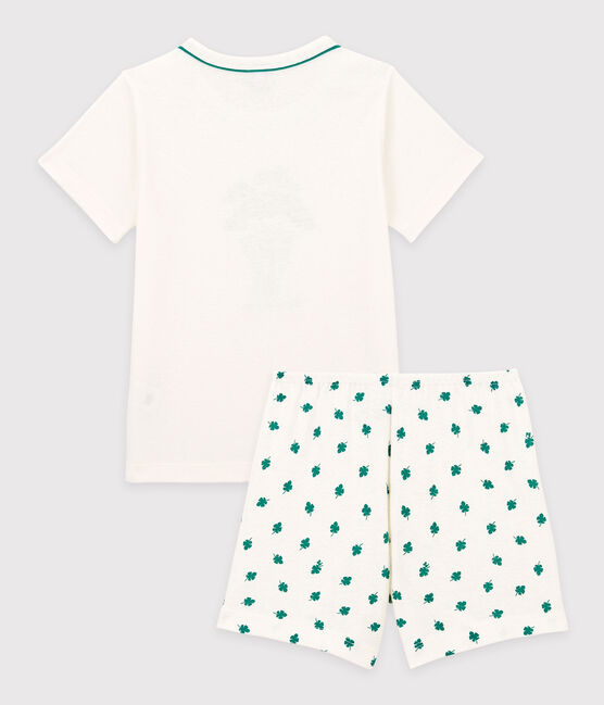 Boys' Tree Print Cotton/Linen Short Pyjamas MARSHMALLOW white/MULTICO white
