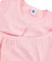 Girls' Snugfit Ribbed Pyjamas CHARME pink/MARSHMALLOW white