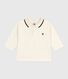 Babies' long-sleeved plain cotton polo shirt