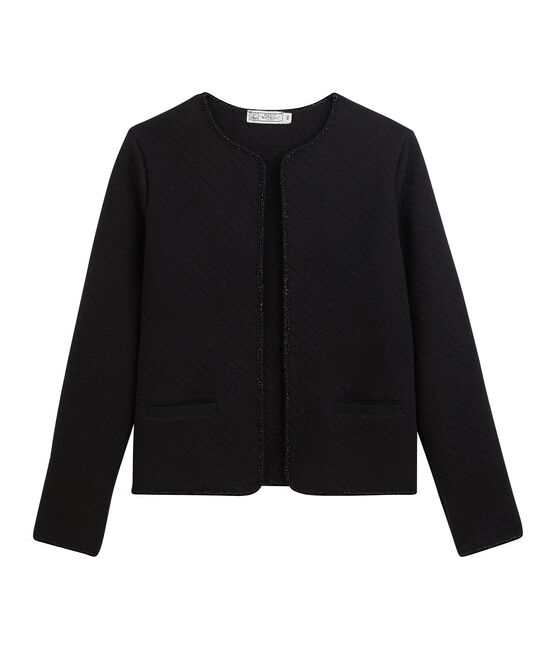 Women's Tube Knit Cardigan Jacket NOIR black/DORE yellow