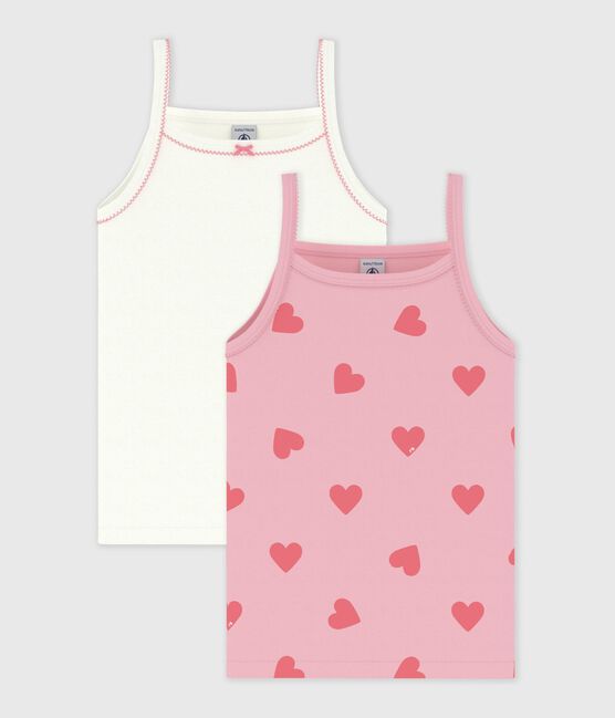 Pack of children's heart print cotton tank tops variante 1