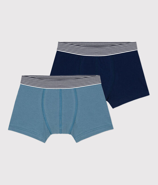 Boys' Plain Cotton and Elastane Boxer Shorts - 2-Pack variante 1