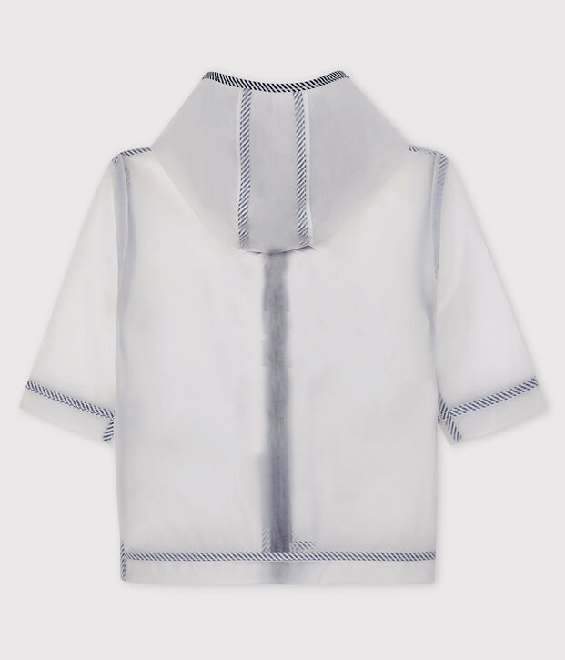 Unisex transparent waxed coat for babies white