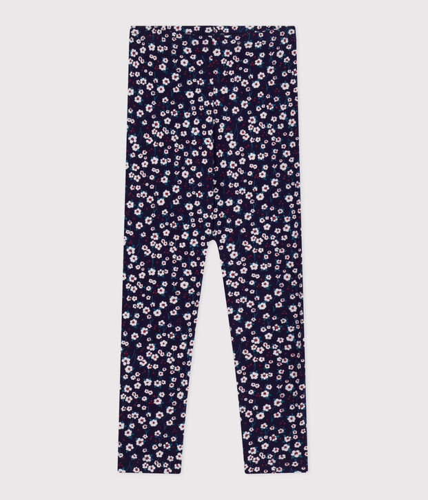 Children's printed cotton leggings blue/multicolor