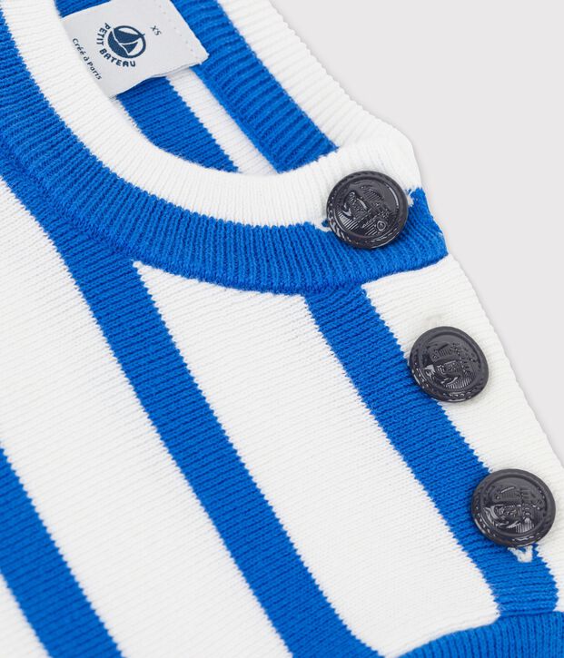 Women's Navy Cotton Jumper white/blue