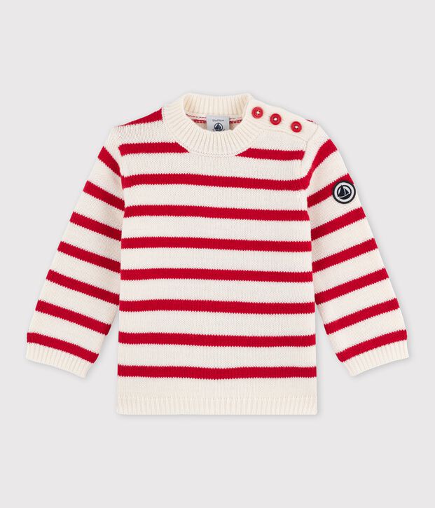 Babies' Jersey Jumper white/red