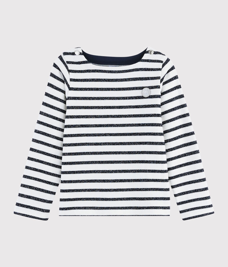 Girls' Jersey Sailor Top white/SMOKING ARGENT BRILLANT