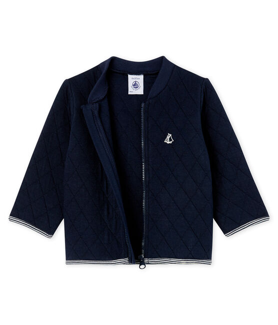Baby Boys' Quilted Tube Knit Cardigan SMOKING CN blue
