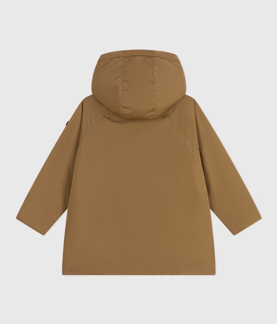 Children's plain mid-length parka ROCHE brown