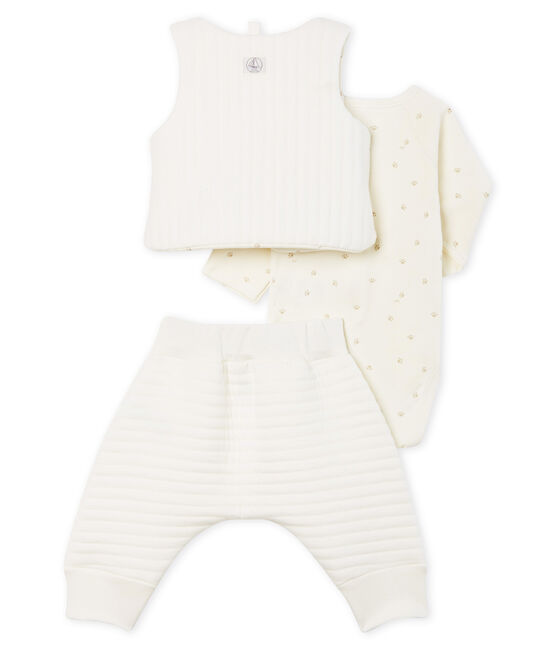 Baby Tube Knit Clothing - 3-piece set MARSHMALLOW white