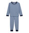 Little boy's pyjamas LIMOGES blue/MARSHMALLOW white