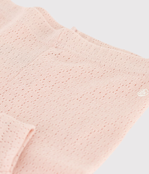 Babies' Openwork Cotton Leggings pink