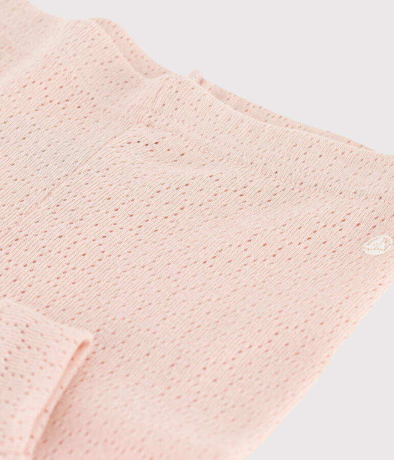 Babies' Openwork Cotton Leggings pink