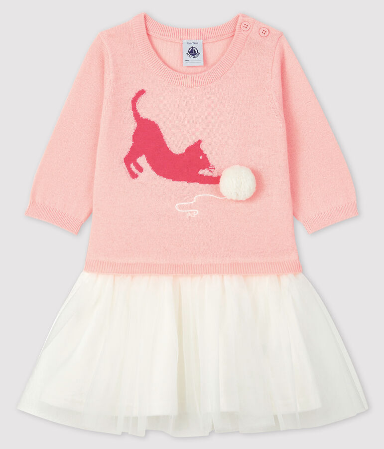 Baby girl's long-sleeved dress pink