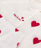Babies' Cotton Striped Outfit - 3-Piece Set MARSHMALLOW white/TERKUIT red