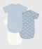 Pack of babies' short-sleeved printed cotton wrapover bodies multicolor