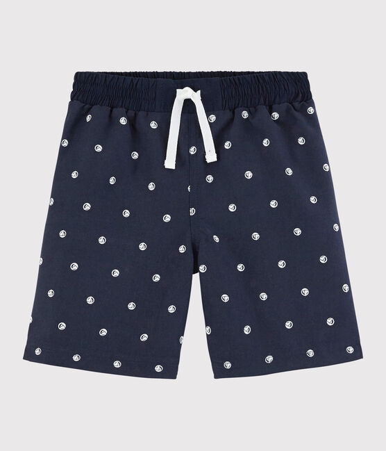 Boys' Recycled Swimming Trunks SMOKING blue/MARSHMALLOW white