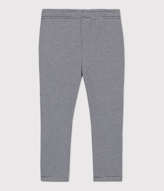 Girls' Double Jersey Trousers SMOKING blue/MARSHMALLOW white
