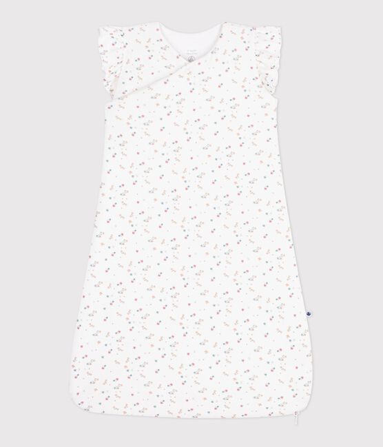 Babies' 3 TOG floral-print corduroy sleeping bag MARSHMALLOW white/MULTICO white