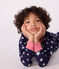 Children's pyjamas in star-print fleece SOIR blue/MARSHMALLOW