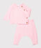 Babies' Clothing in Cotton/Merino Wool/Polyester - 2-Piece Set FLEUR pink