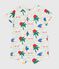 Babies' short printed cotton playsuit Ecru/multicolor