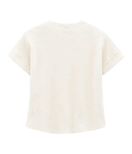 Girls' Short-sleeved T-shirt MARSHMALLOW white/COPPER pink