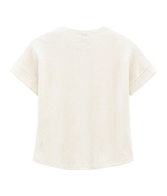 Girls' Short-sleeved T-shirt MARSHMALLOW white/COPPER pink