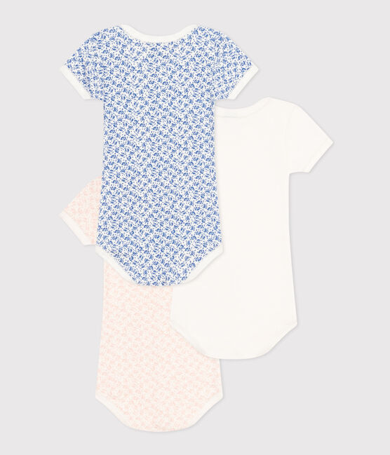 Babies' Short-Sleeved Floral Cotton Bodysuits - 3-Pack variante 1