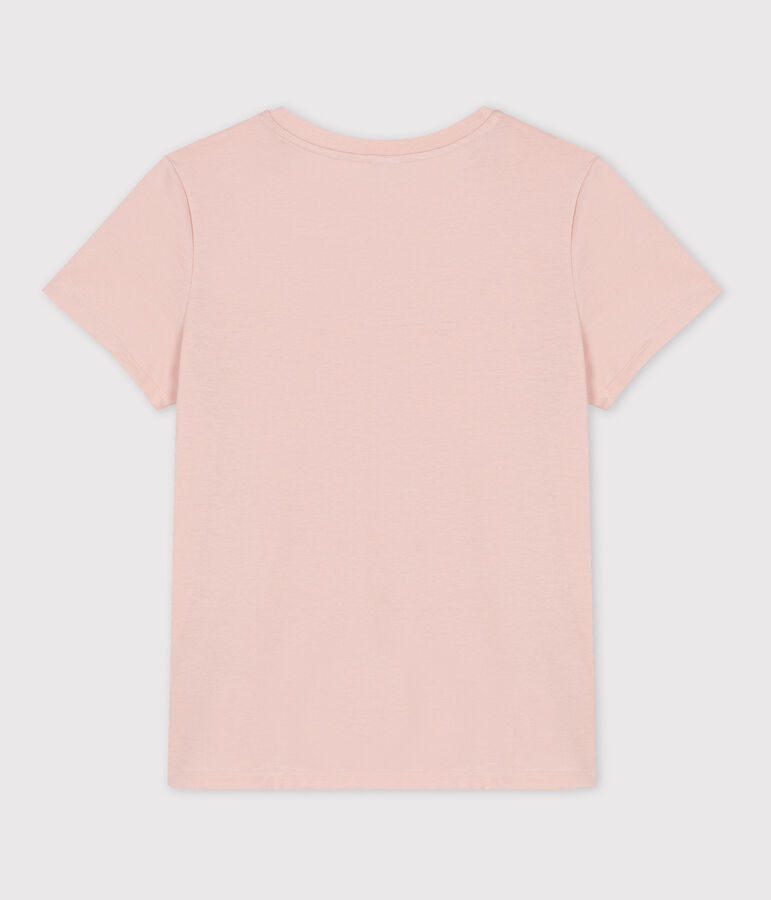 Women's Straight Fit Organic Cotton Round Neck T-Shirt SALINE pink