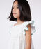 Children's long sleeveless spotted cotton dress MARSHMALLOW white/MULTICO white