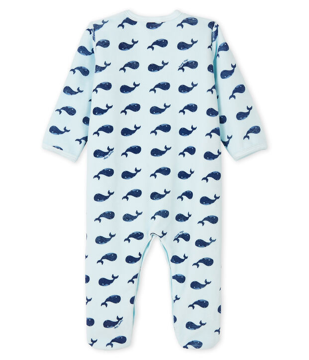 Baby Boys' Velour Whale Sleepsuit blue/blue
