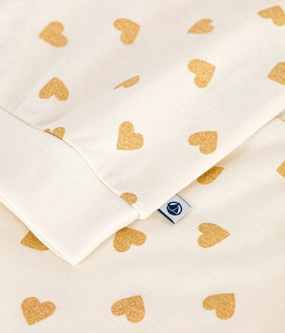 Women's golden heart print cotton pyjamas MILK /DORE