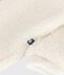 Babies' sherpa snowsuit with ears and a pinstriped lining MILK Ecru