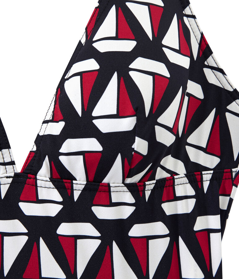 Women's printed one-piece swimsuit blue/multicolor